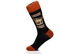 Chaussettes fantaisie colorées en coton - Unisexe - Motif cigare, I Smoke Cigares & Knows Things, Large