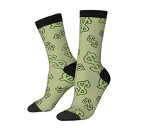 Chaussettes fantaisie extensibles avec symbole de pièce de monnaie - Chaussettes fantaisie décontractées - Design de couleur contrastée pour homme et femme, 3 noir, Taille unique