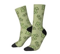 Chaussettes fantaisie extensibles avec symbole de pièce de monnaie - Chaussettes fantaisie décontractées - Design de couleur contrastée pour homme et femme, 2 Noir-2, Taille unique