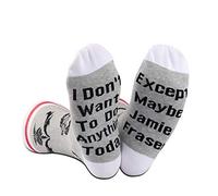 Chaussettes fantaisie inspirées de l'émission télévisée Jamie Fraser Cadeau pour les fans de l'émission télévisée, gris, Taille unique