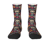Chaussettes fantaisie Moon Deer - Chaussettes décontractées - Unisexe - Cadeau pour femmes, hommes, adolescents et adultes, Chapeau mexicain tête de mort, Taille unique