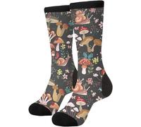 Chaussettes fantaisie motif mur graffiti hip-hop, Motif champignons escargots, taille unique