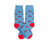Chaussettes fantaisie pour homme et femme | Amusantes et originales | Coton brodé avec motifs rétro et modernes, Scooter Bleu, 36-40