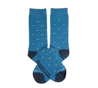 Chaussettes fantaisie pour homme et femme | Amusantes et originales | Coton brodé avec motifs rétro et modernes, Vélo Bleu, 36-40