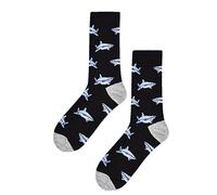 Chaussettes fantaisie requins de l'océan pour homme Taille unique 40-46, Noir , 6-11