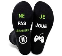 Chaussettes Fantaisie Unisexe Rigolotes Humour 39-46,Un Cadeau Original Pour,Anniversaire,Noël"Ne Pas Déranger,Je Joue Jeu (FR/ES, Numérique, 39, 46, Taille normale, Taille normale, Standard, Green)