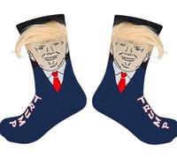 Chaussettes Fantaisie Unisexes Drôles pour Cheveux, Habillées pour Femmes et Hommes - Cadeau Secret Santa de Noël - Bleu, Taille Unique