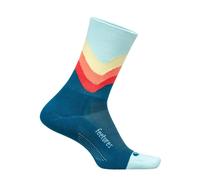 Chaussettes Feetures Elite Light Cushion Mini Crew Bleu Orange, Taille M
