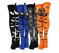 Chaussettes Femme 39 42 Coton Jarretelles Femme Chaussettes d'Halloween pour femmes et filles, motif chauve-souris imprimé coloré, nouveauté mignonne Chaussettes Marrante Femme (Pink, One Size)