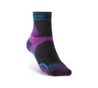 Chaussettes femme Bridgedale Trail Run LW T2 MS 3/4 Crew charbon / violet L (7-8.5 UK)