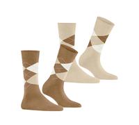Burlington Everyday Argyle W So coton fantaisie 2 paires, Chaussettes Femme, Beige Brown Sugar 5152, 36-41