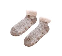 Chaussettes Femme Chaussettes Chaudes Femme Chaussettes Thermiques Femme Hiver Courtes en Polaire, Antidérapantes, Parfaites pour Le Sol Intérieur Ou Nuits Froides