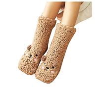 Chaussettes Femme Chaussettes Chaudes Femme Chaussettes Thermiques Femme pour Tous Les Jours Pantoufles Dessin Animé Antidérapantes Épaissies Parfaites pour Dormir Ou Marcher sur Carrelage