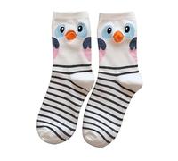 Chaussettes Femme Chaussettes Chaudes Femme Chaussettes Thermiques Femme Rayées avec Motif Hibou Mignon, Style Trois Trous, Tendance Automne-Hiver