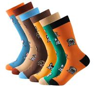 Chaussettes Femme colorées avec motif de petits chiens. Chaussettes respirantes, fraîches et confortables. 85% coton. Lot de 6 paires. Usage quotidien et décontracté. Taille 39-42