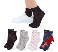 Chaussettes femme en coton 4 paires dont 1 gratuite made in italy (FR/ES, Alpha/lettres, Taille unique, Taille normale, Taille normale, 1 paire blanche 1 paire noire 1 paire grise 1 paire bleue ASS3)