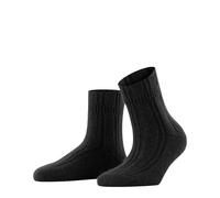 Falke Chaussettes femme Bedsock W HP – Laine angora épaisses fantaisie – Noir 35-38
