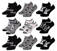 Chaussettes Femme Licence Disney Minnie- Pack de 9 Paires Sneaker SURPRISE- 36/41