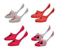 Chaussettes Femme Licence Fantaisie-Assortiment Modèles Photos Selon Arrivages- Pack De 4 Paires Footies Minnie