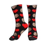 Chaussettes Femme Personnalisé Chaussettes Personnalisable Avec Image, Chaussette Homme Humour Personnalisée imprimez votre photo de visage-idee cadeaux Noël Halloween Anniversaire pour unisexe