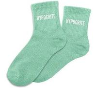 Chaussettes - Femme - Vert avec paillettes - Hypocrite - Taille 36/42 - Humour - Cadeau