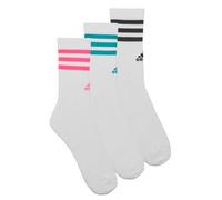 Chaussettes femmes adidas 3-Stripes Cushioned Crew Socks 3 Pairs Blanc S