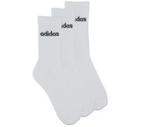 adidas Mixte Linear Crew Cushioned Socks 3 Pairs, White / Black, 42-45