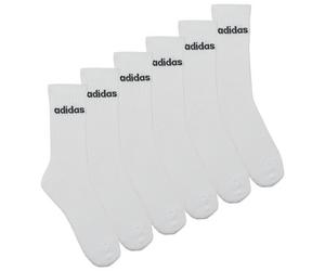 Chaussettes femmes adidas Linear Crew Socks Cushioned Socks 6 Pair Pack Blanc L