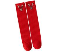 Chaussettes festives en coton pour filles - Design respirant pour temps froid - Couverture mi-mollet - Longue durée de vie, H, taille unique