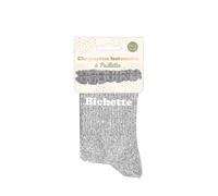 Chaussettes feston courtes grises paillettes 'bichette'