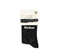Chaussettes feston courtes noires paillettes 'Badass'