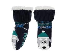 Chaussettes Fourrées Enfant Marine Noël 1/8 Ans Jacquard Marine 27/30