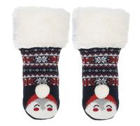 Chaussettes Fourrées Enfant Noël Marine 1/8 Ans Jacquard Marine 22/23