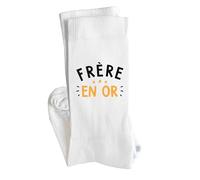 Chaussettes Frère en or | Socks | Taille 41-45 | Idée Chaussettes Personnalisées Cadeau Fête Original Famille Travail Départ Collègue Retraite Noël.