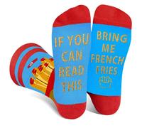 Chaussettes Frites Humour Homme Femme Ado Garçon-If You Can Read This Fantaisie Rigolotes Original Humoristique Drole Personnalisé Utile Insolite-Idee Cadeau Noel Anniversaire Saint Valentin Pâques