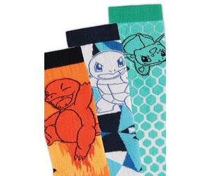 Chaussettes Gaming de Pokémon - Salamèche Bulbizarre Carapuce - Chaussettes Éléments - EU39-42 à EU 43-46 - pour Unisexe - multicolore EU 43-46