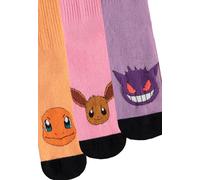 Chaussettes Gaming de Pokémon - Salamèche, Évoli, Ectoplasma - EU 35-38 - pour Unisexe - multicolore EU 35-38