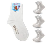 Chaussettes Garçon coton 3 paires chaussettes Enfant coton léger été chaussettes fabriquées en Italie (FR/ES, Numérique, 34, 37, Taille normale, Blanc 3 paires)