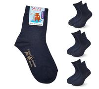 Chaussettes Garçon coton 3 paires chaussettes Enfant coton léger été chaussettes fabriquées en Italie (FR/ES, Numérique, 34, 37, Taille normale, Bleu 3 paires)