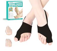 Chaussettes Hallux Valgus,Bunion Corrector,Correcteur Attelle avec Silicone Coussinet talon,Protection Hallux Valgus,Séparateurs D'Orteils,Correcteur Gros Orteil pour Hommes et femmes(Noir,L)