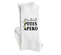 Chaussettes handball potes apéro | Socks | Taille 41-45 | Idée Chaussettes Personnalisées Cadeau Fête Original Famille Travail Départ Collègue Retraite Noël.