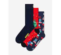 Chaussettes Happy Socks Holiday Tree bleu profond rouge (3 unités) - 41-46