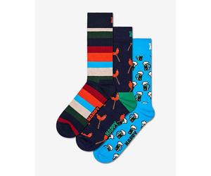 Chaussettes Happy Socks Wurst And Beer noir intense bleu orange (3 unités) - 36-40