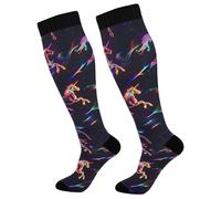 Chaussettes Haute Chevaux Au Galop Holographiques Bas De Compressione 50Cm | Cyclisme Chaussette De Compression Confortables Chaussette Pour Infirmiers Fitness Entraînement
