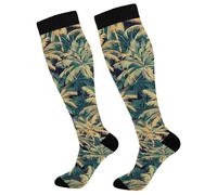 Chaussettes Haute Palmiers Femmes Bas De Compressione 50Cm | Cyclisme Calze A Compressione unisexes Chaussette De Compression Pour Varices Gym Entraînement