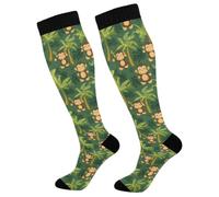 Chaussettes Haute Petits Singes Palmiers Femmes Chaussette 50Cm | Cyclisme Calze A Compressione Course Chaussettes Contention Pour Fitness Gym Varices