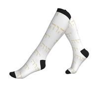 Chaussettes Haute Yhwh, Nom Hébreu De Dieu Chaussette 50CM | Bas De Compressione Cyclisme Chaussette De Compression unisexes Pour Infirmiers Gym Fitness
