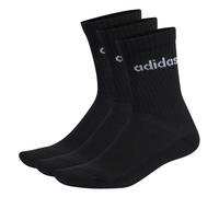 Adidas Chaussettes de sport Linear Crew Cushioned - 3 paires - Noir/Blanc Taille 43-45