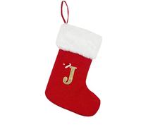 Chaussettes Hautes Carreaux Christmas Stockings 13 Inches Christmas Stocking Embroidered Initial Christmas Stockings Red Christmas Stocking With Letter For Mom Dad Thermocollant (RD10, One Size)