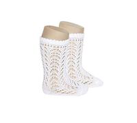 Chaussettes hautes coton ajourés blanc 2